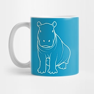 Lineart Cute Hippopotamus Mug